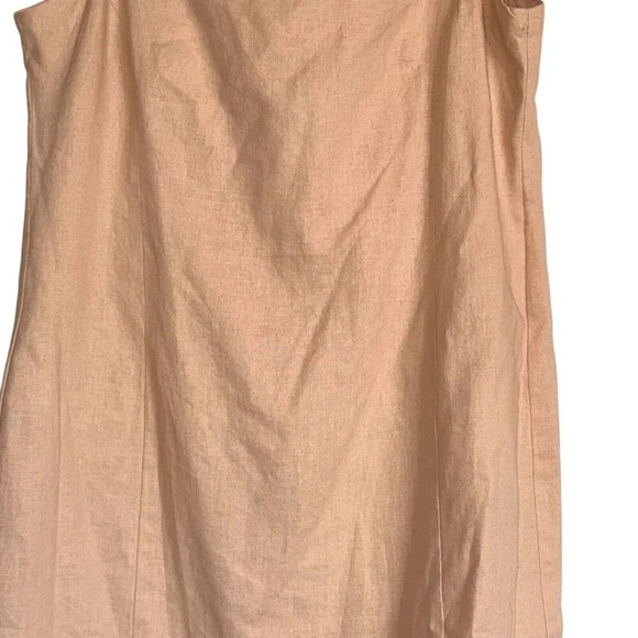 Evan-Picone Sz 12 Linen Sheath Dress Beaded Office Neutral Light Academia - Picture 7 of 13